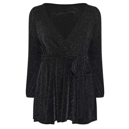 Plus-size V-neck Thin Belly-covering Women's autumn new waist