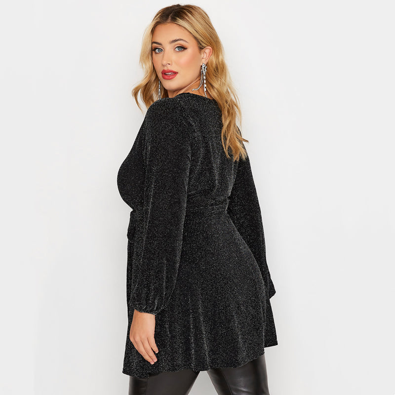 Plus-size V-neck Thin Belly-covering Women's autumn new waist