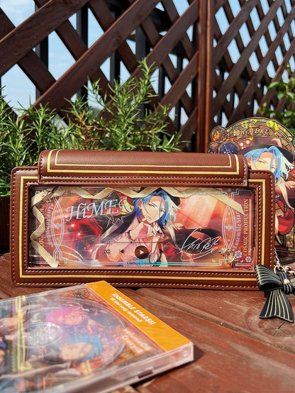 Rose Design Brown Envelope Shaped Crossbody Ita Bag