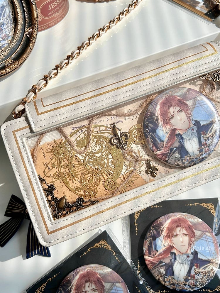 Rose Design Beige Envelope Shaped Crossbody Ita Bag