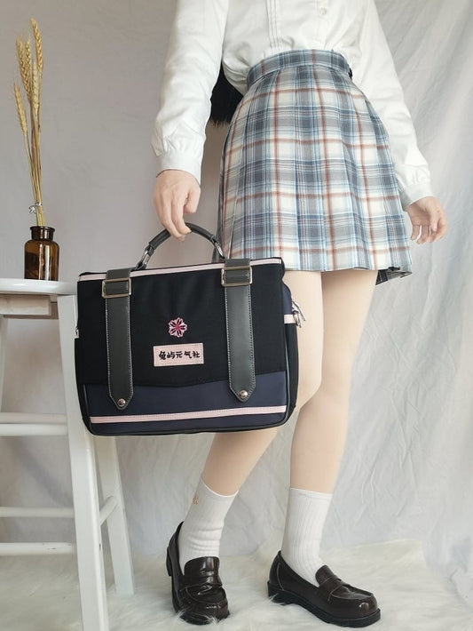 Black and Pink 3 Ways JK Uniform Satchel Bag Bunny Island Sakura Japanese High School Backpack