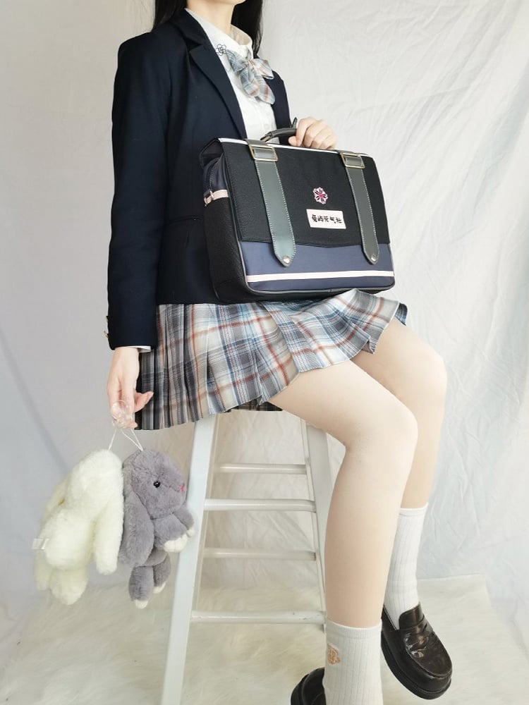 Black and Pink 3 Ways JK Uniform Satchel Bag Bunny Island Sakura Japanese High School Backpack