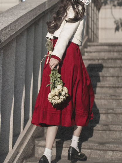 Floral Embroidery White Tweed Jacket