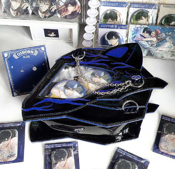 Cat Ear Design Helmet Shaped Ita Bag Polished Black&Blue