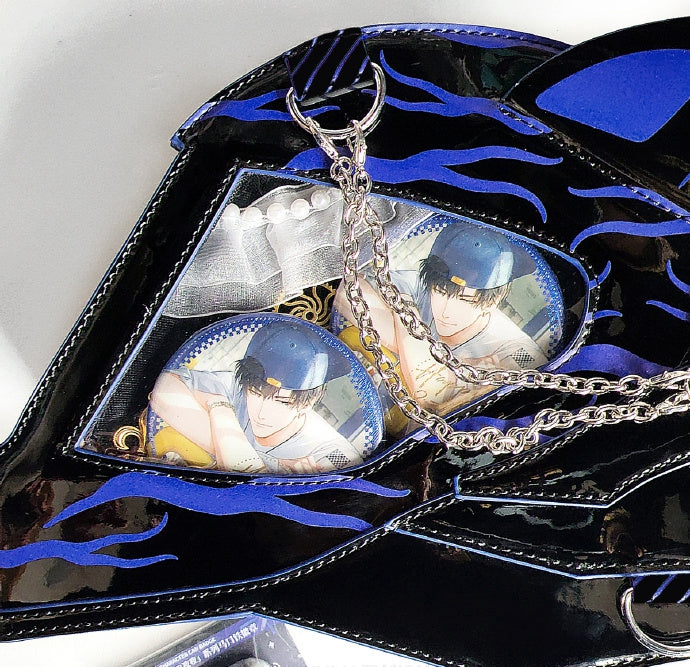 Cat Ear Design Helmet Shaped Ita Bag Polished Black&Blue