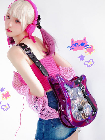 Ajustable Strap Bass Y2K Fashion Laser Crossbody Itabag