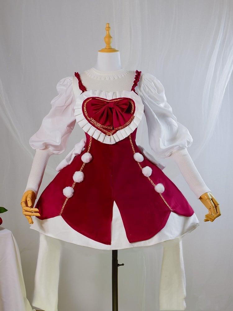 Plus Sizes Available PInk and Blue/Red Heart-shaped Bodice Christmas Dress