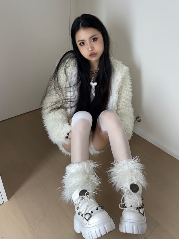 Skull Star Studs Decorated White PU Punk Lolita Platforms