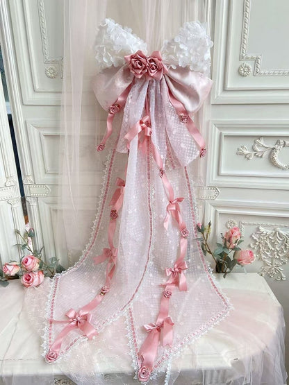 Pink Hanayome Big Bow Train with Roses and Satin Bows