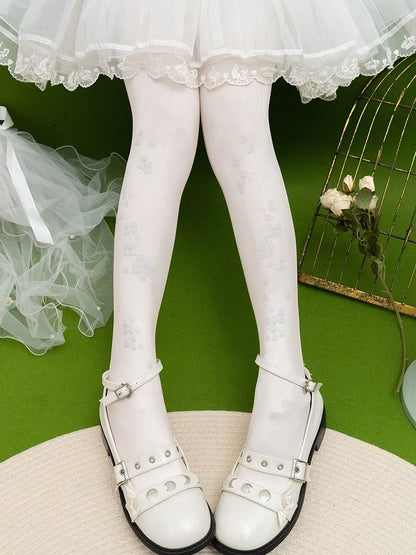 Blue/Green/Gray/Purple Scale Print Design Tights