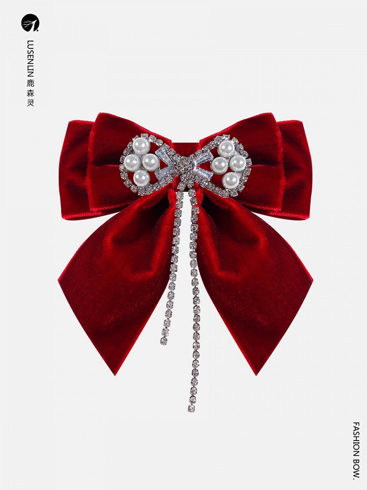 Vintage Retro Tassel Lolita Bow Brooch