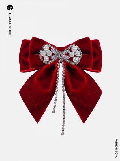 Vintage Retro Tassel Lolita Bow Brooch