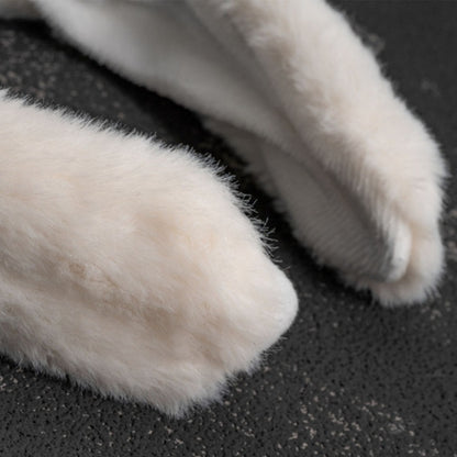 Metal Cross Goth White Plush Kitten Ears KC