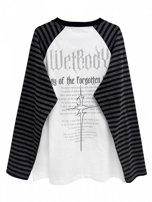 Gray and White Colorblock Design Snake Print T-Shirt