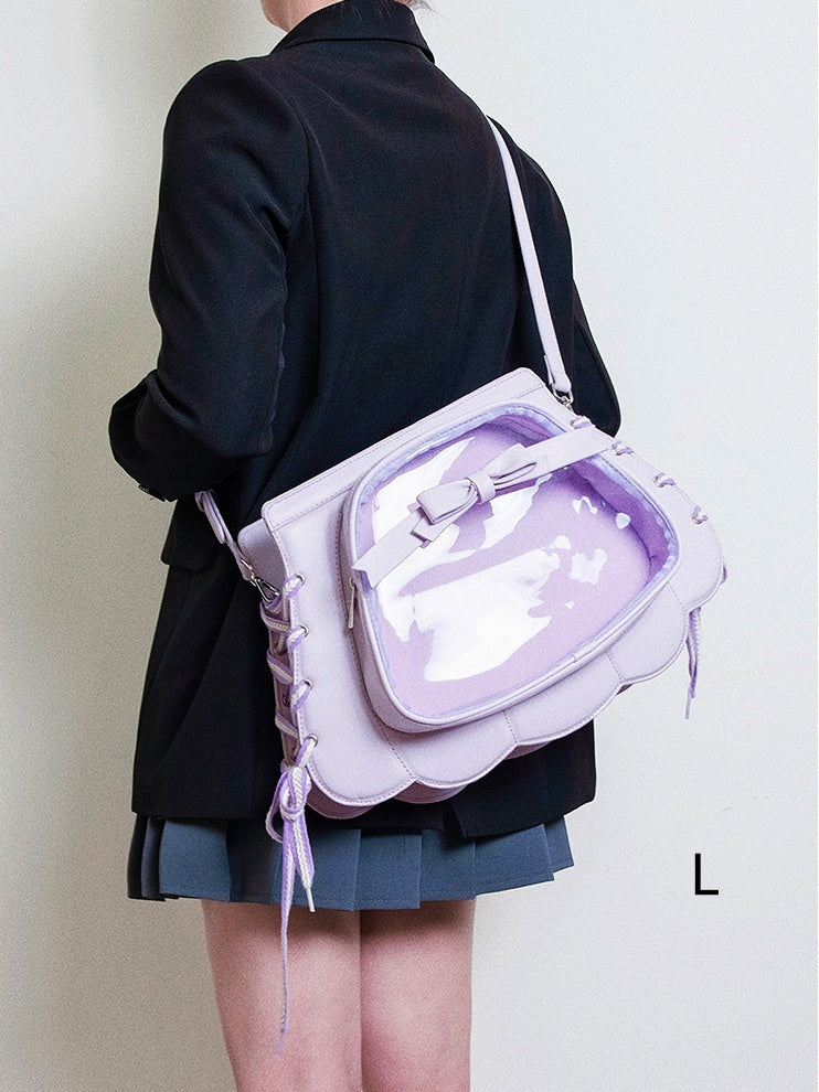 Purple Shell-shaped Bowknot PU Backpack Small/Large Size