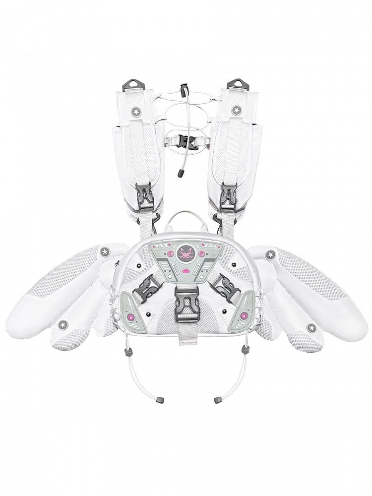 White Angel Mech Bag with Detachable Wings & Convertible Strap
