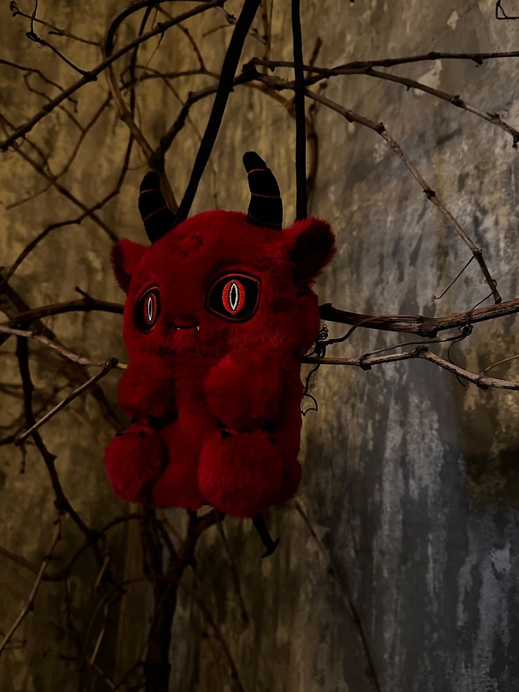 Red Devil Y2K Gothic Plush Doll Bag