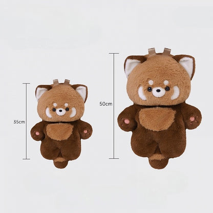 Brown 35cm/50cm Plush Red Panda Backpack Detachable Shoulder Straps