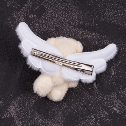 Plush Angel Wings White Handmade Teddy Hairclip