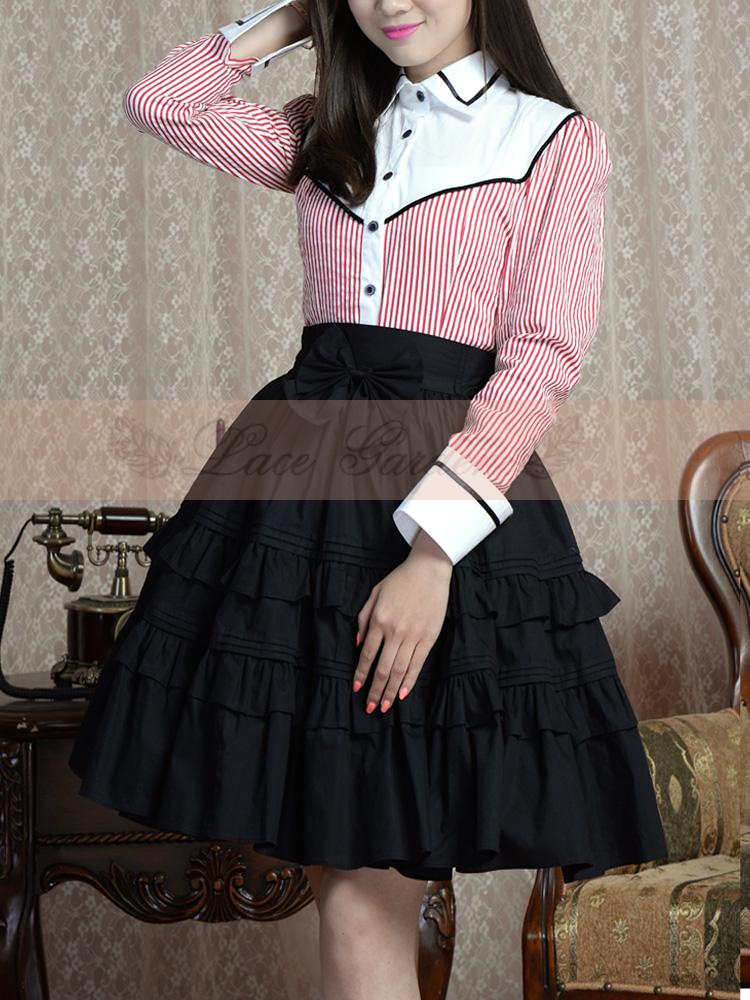 Puffy A line Skirt with Bowknot in the Waist