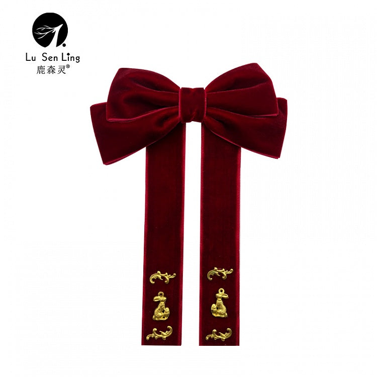 Vintage Retro Rabbit Bow Lolita Brooch