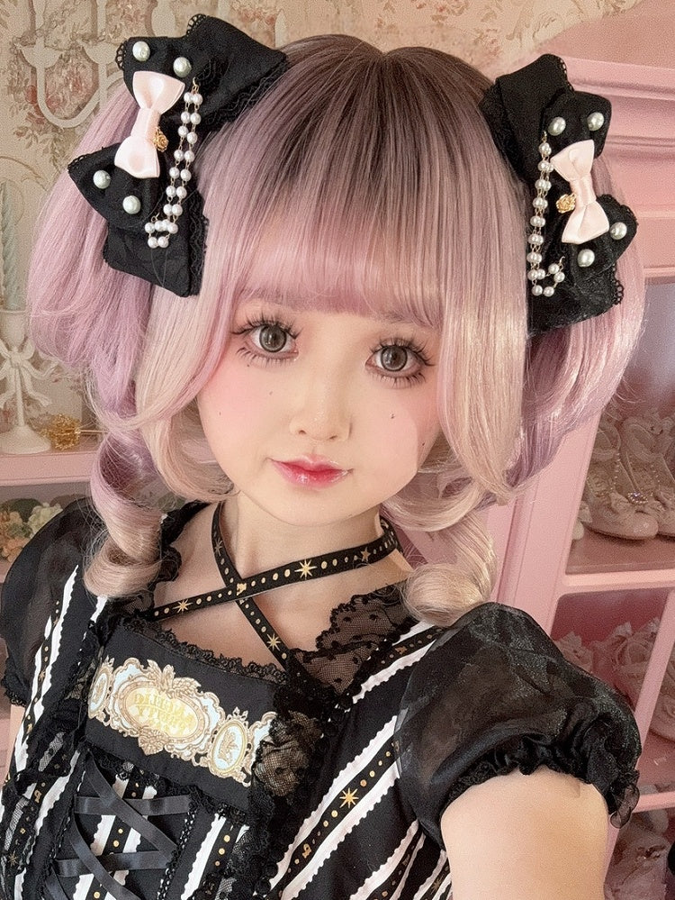 4 Color Options Beaded And Floral Charm Bowknot Hairclip