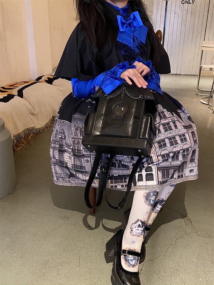 Black Gothic Tombstone-shaped Ita Backpack