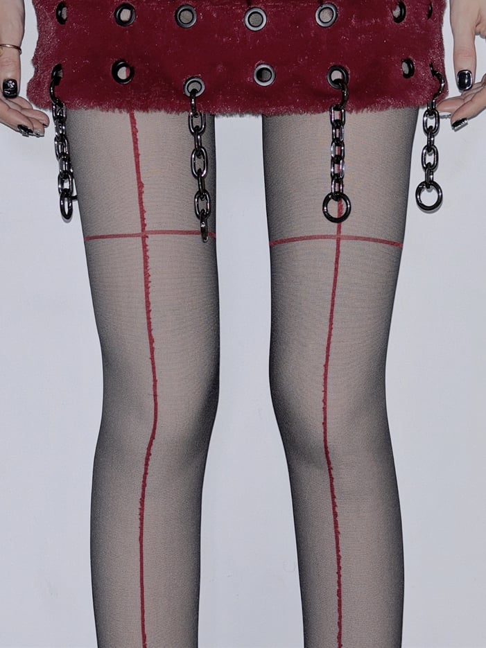 Y2K Black Semi-sheer Stockings