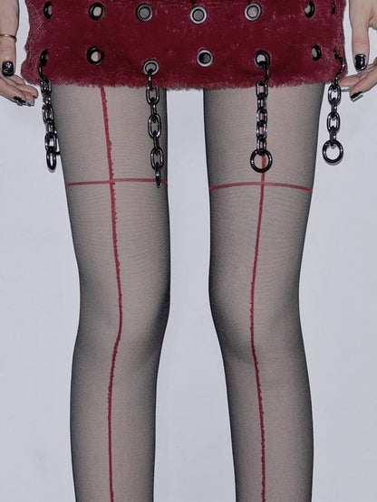 Y2K Black Semi-sheer Stockings