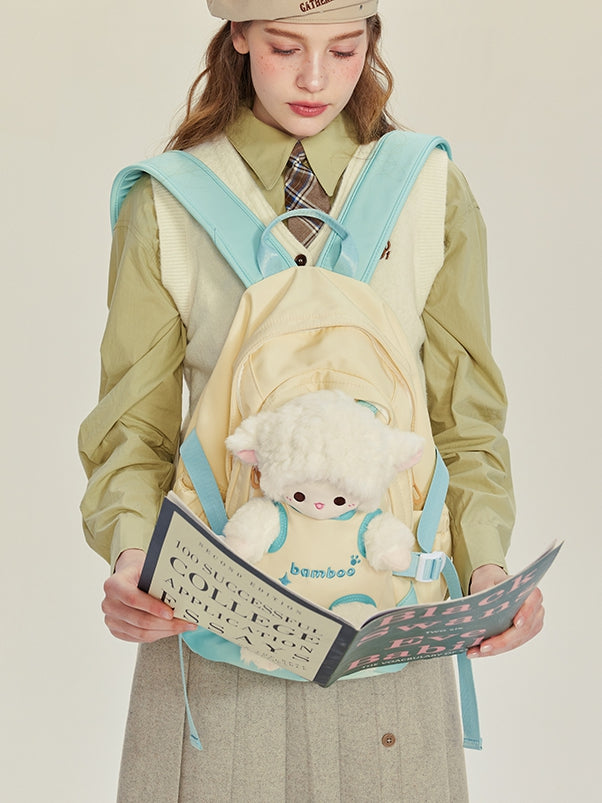 Yellow&Green Cut-out Design Backpack