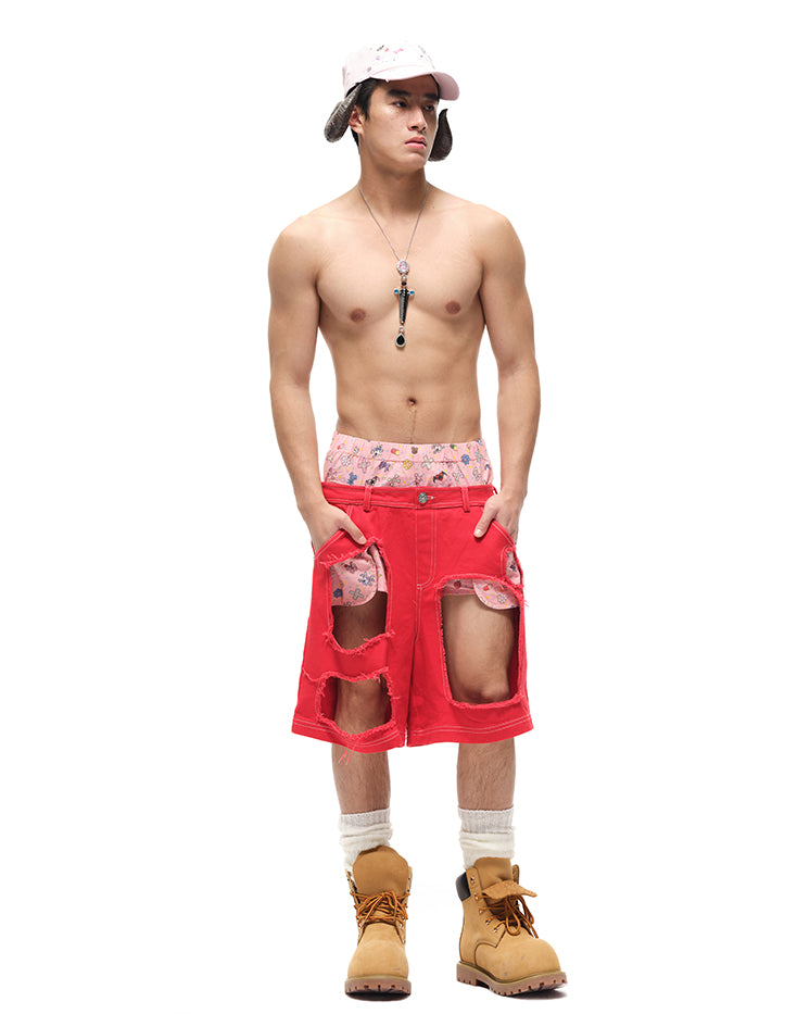 Multi-colored Rhinestones Silver Sword Charm Necklace