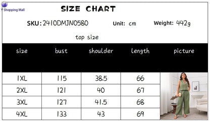 Summer Set Green Sleeveless Vest Wide-Leg Pants Women Outfit