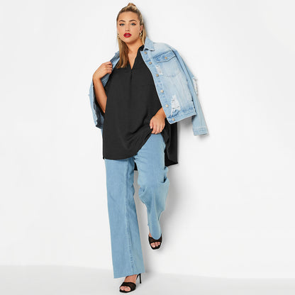 five-quarter sleeve lapel shirt