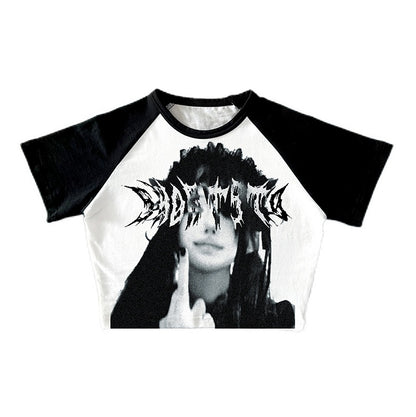 Black Emo Punk Graphic T-shirt