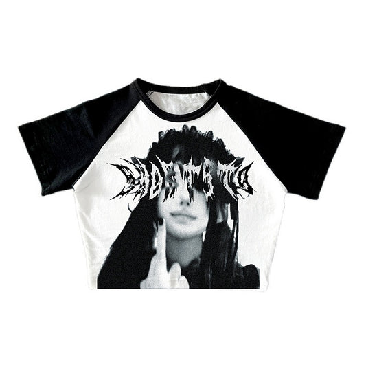 Black Emo Punk Graphic T-shirt