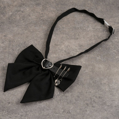 Heart Buckle Black Bow Tie