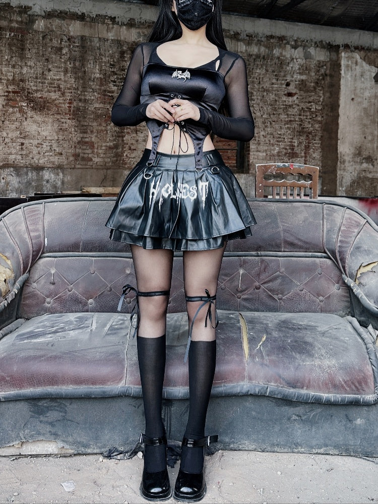 Black JK Glamorous Tights with Self-tie Bow