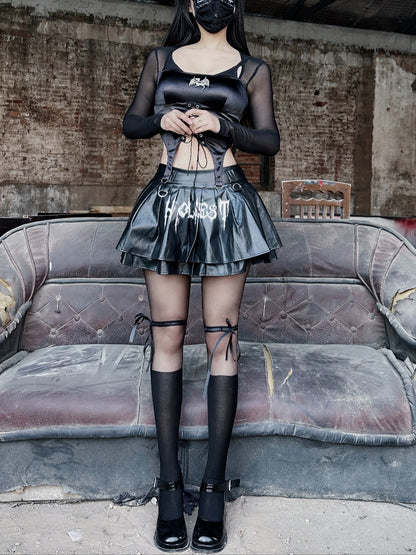 Black JK Glamorous Tights with Self-tie Bow