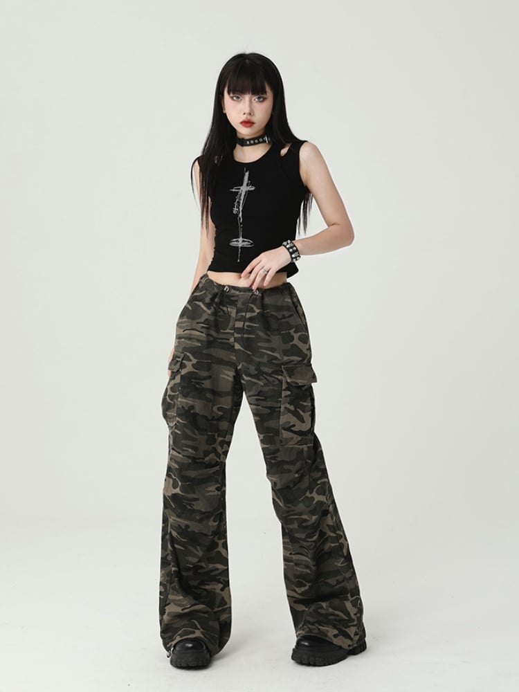 Gothic Black Cross Print Backless Glamorous Cropped Sleeveless Top