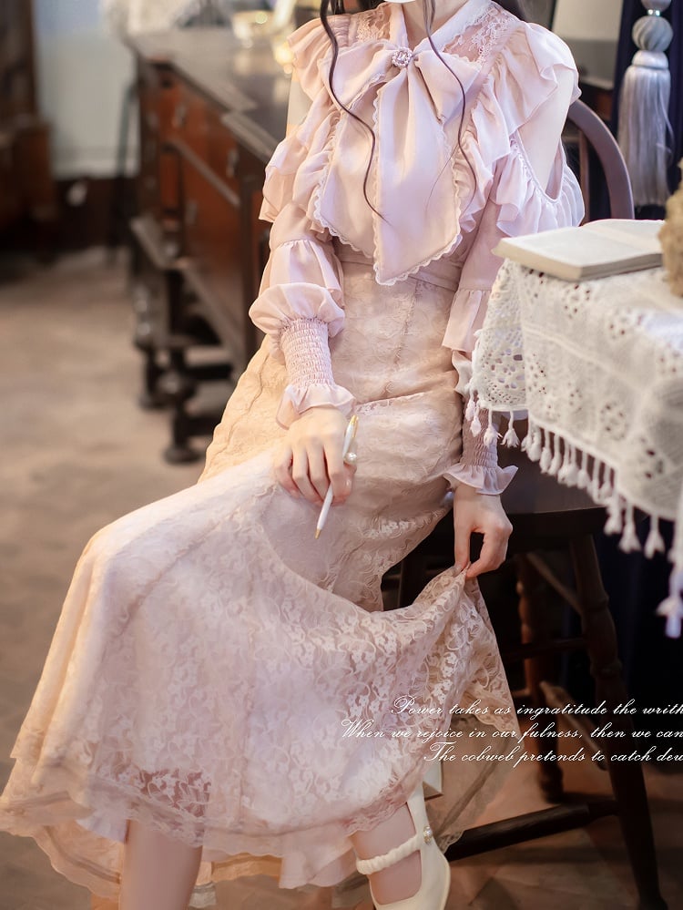 Clean & Pure Jirai Kei Skirt: Sakura Pink Mermaid Silhouette with Elegant High Waist