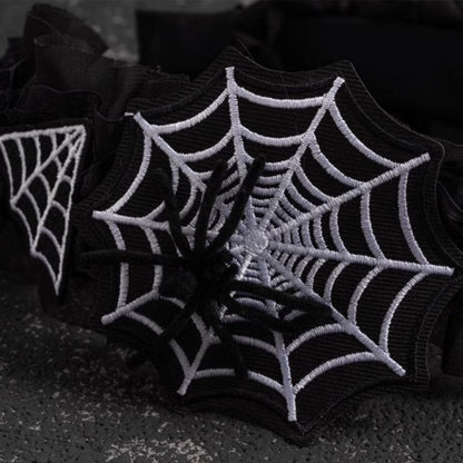 Goth Spider Detail Spider Web Ruffled KC