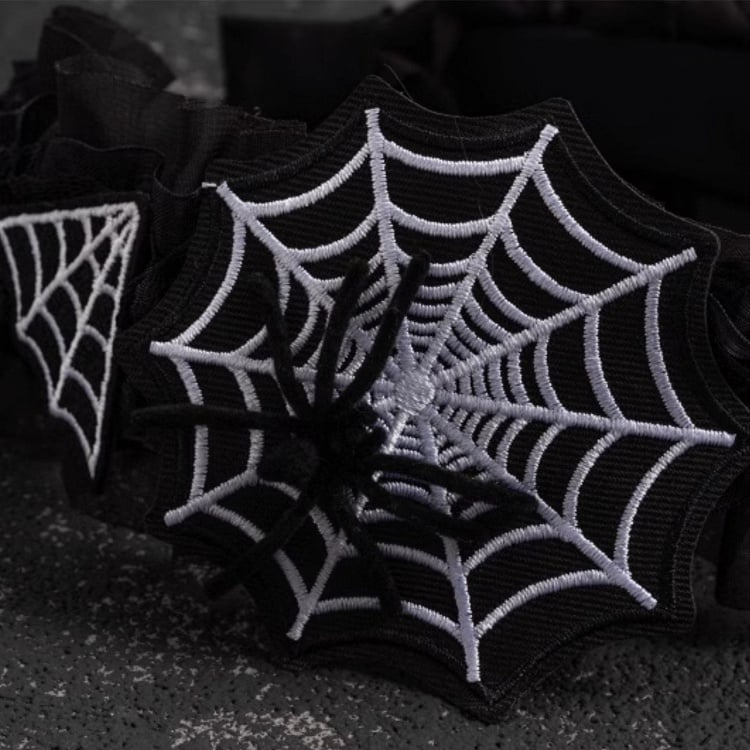 Goth Spider Detail Spider Web Ruffled KC