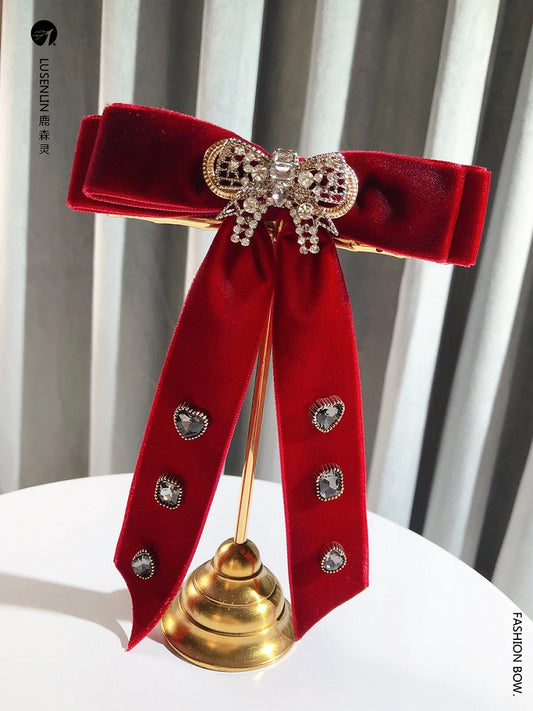 Vintage Retro Bow Diamond Lolita Brooch