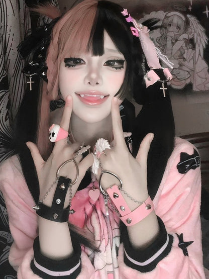 Blue/Pink/Black Heart Wing Bracelet