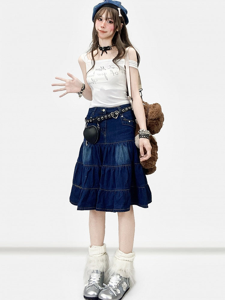 Blue Y2K Denim Skirt