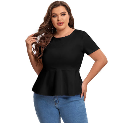 OL ruffle top back button T-shirt