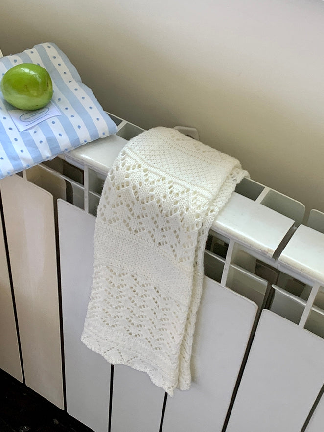 Gray/White/Black Hollow-out Knitted Leg Warmers