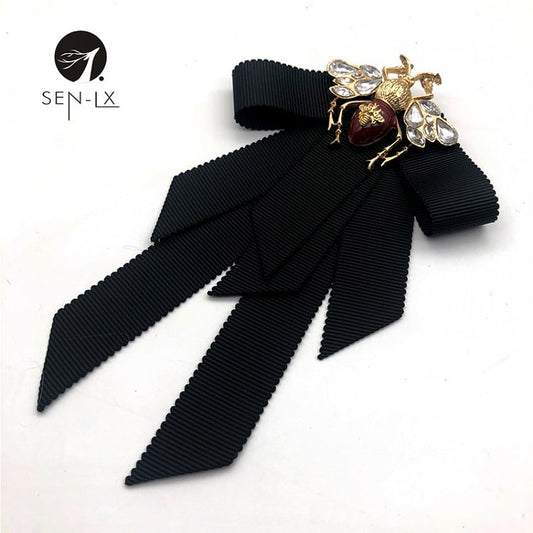 Solid Color Bee Bow Tie Brooch