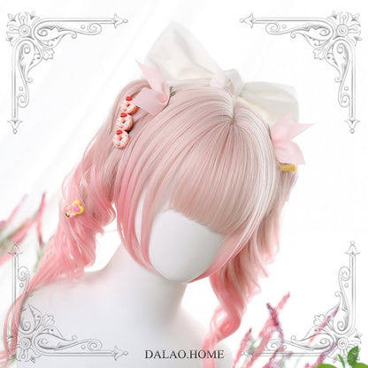 Mid-length Gradient Double Ponytail Curly Synthetic Wig