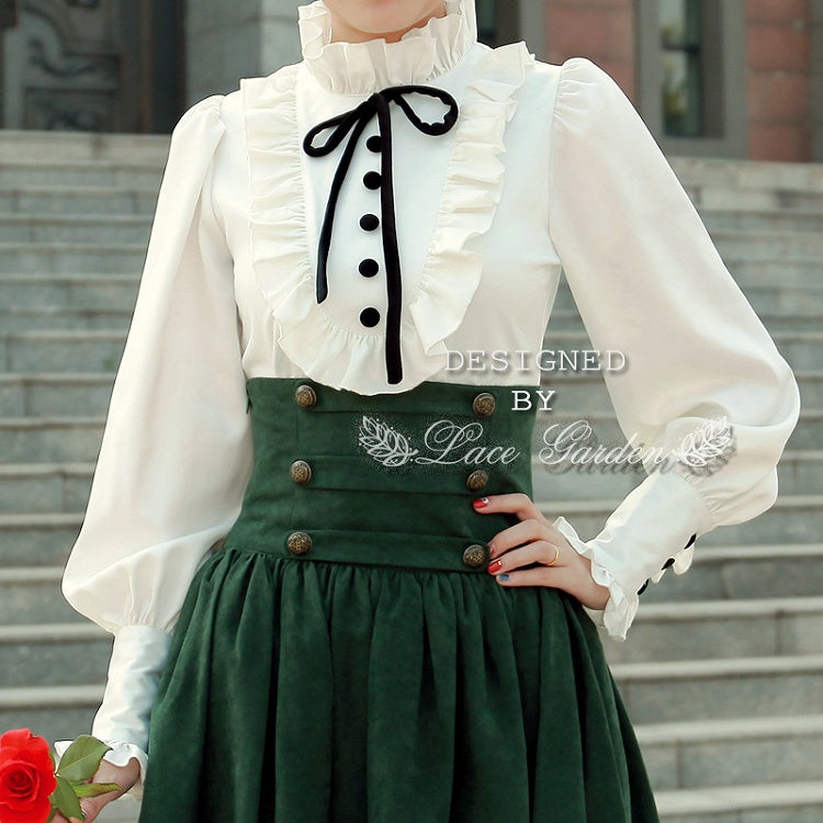 High Collar Vintage Blouse